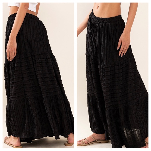 50 Boho Textured Tiered Long Skirt - Picture 4 of 4